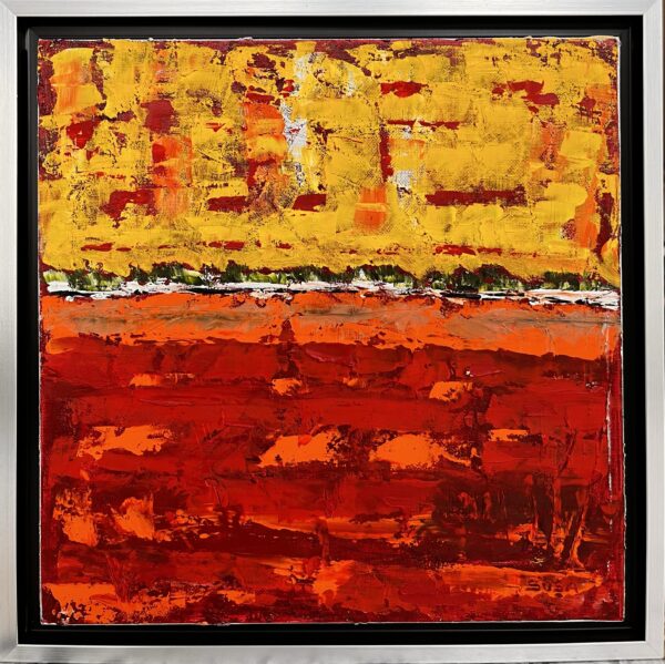 Abstract 16 Original Oil Painting With Frame 12 x 12 by Susana Walker