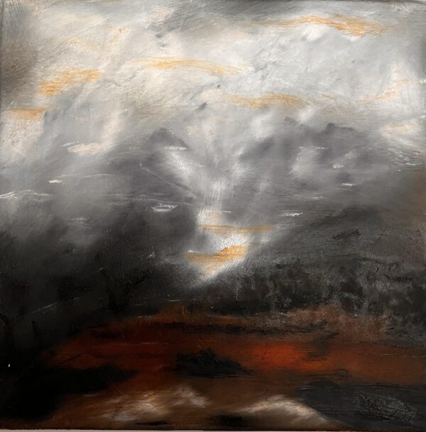 Abstract 17 Original Oil Painting Without Frame 14 x 14 by Susana Walker