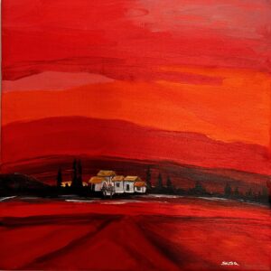 Landscape 20 Original Oil Painting Without Frame 12 x 12 by Susana Walker